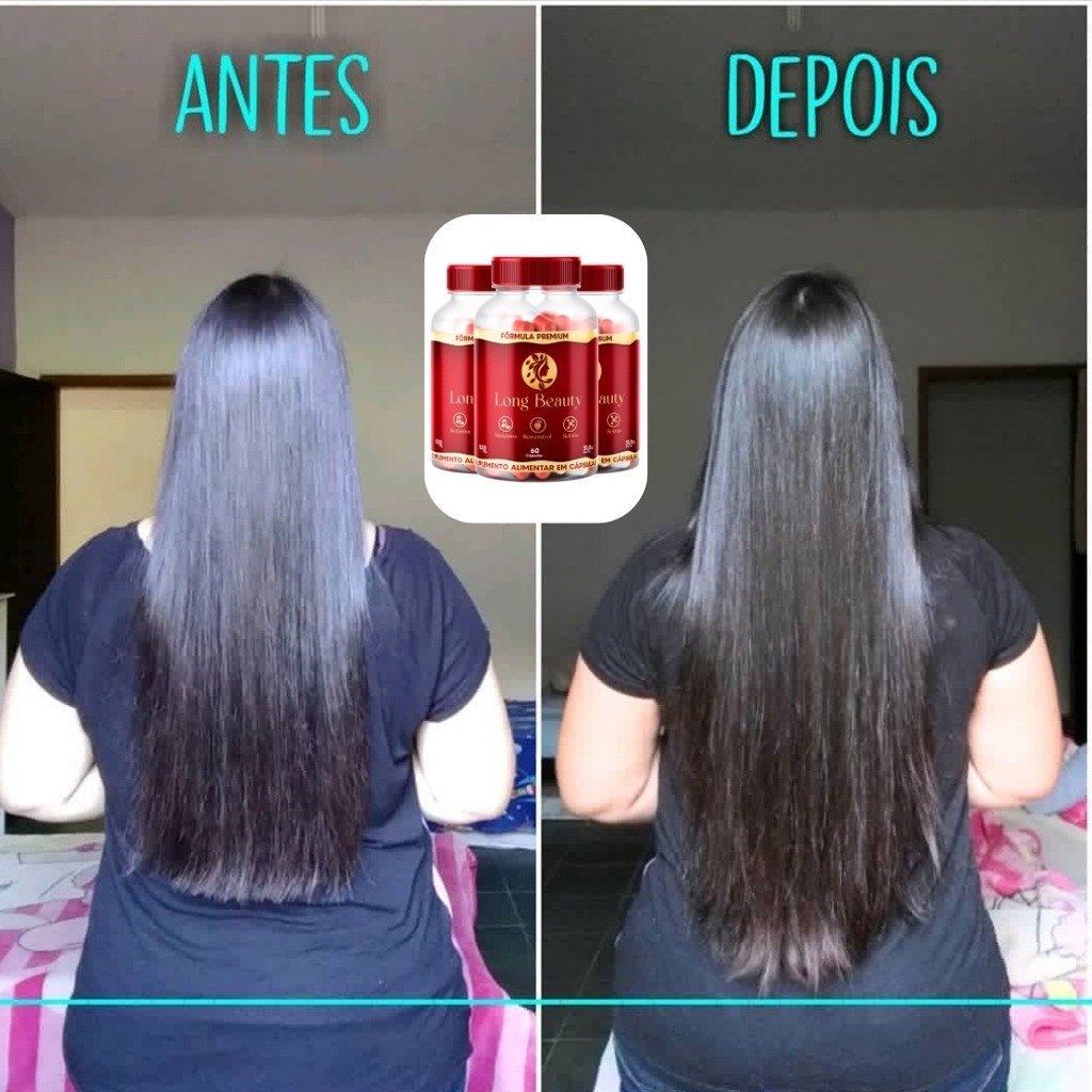 Cabelos longos e saudáveis após uso de Long Beauty