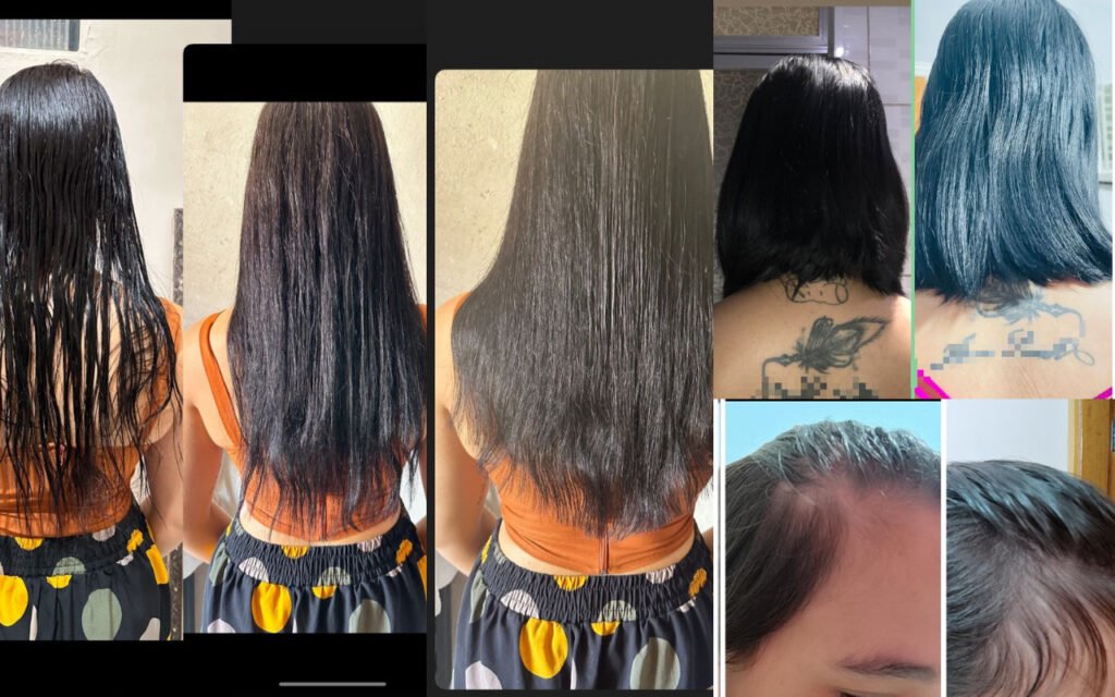 Mulheres mostrando resultados após usar Long Beauty